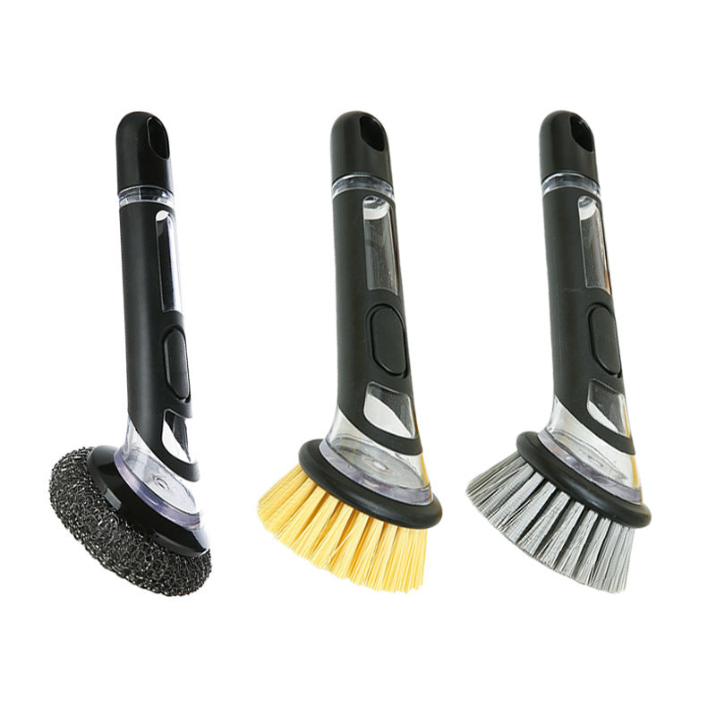 Soap dispensing kitchen scrub brush